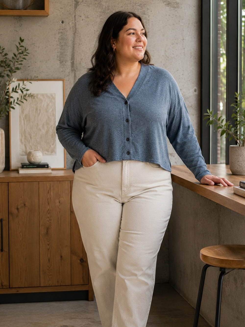 George Blue Button-Up Cardigan